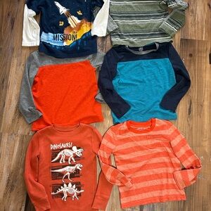 Kids Long Sleeve Shirt - Orange & Teal Mix